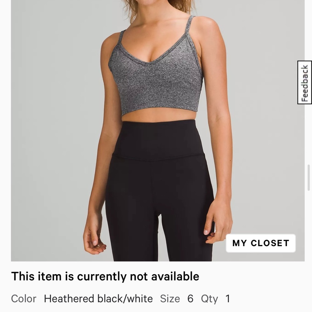 Like New Lululemon Ebb to Street Bra: Size 6